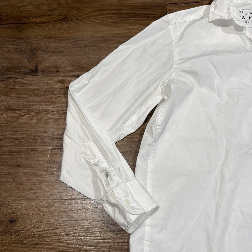 Frank & Eileen Joedy Shirt Women's SMALL White Cotton Button Up Casual Longsleve - Picture 2 of 14